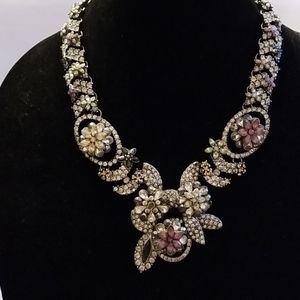 Zara rhinestone necklace silver setting